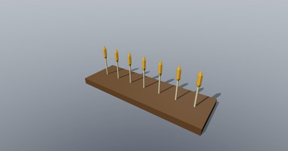 Low-poly Farm - Wheat crop row
