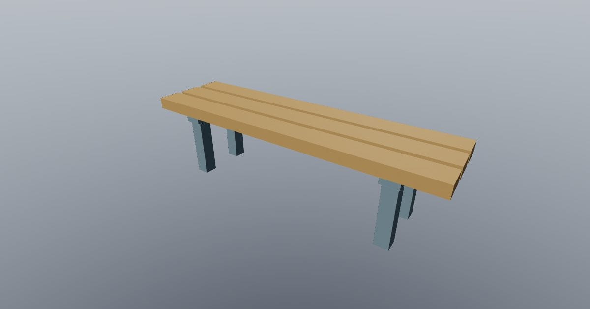 Low-poly Medieval - Bench