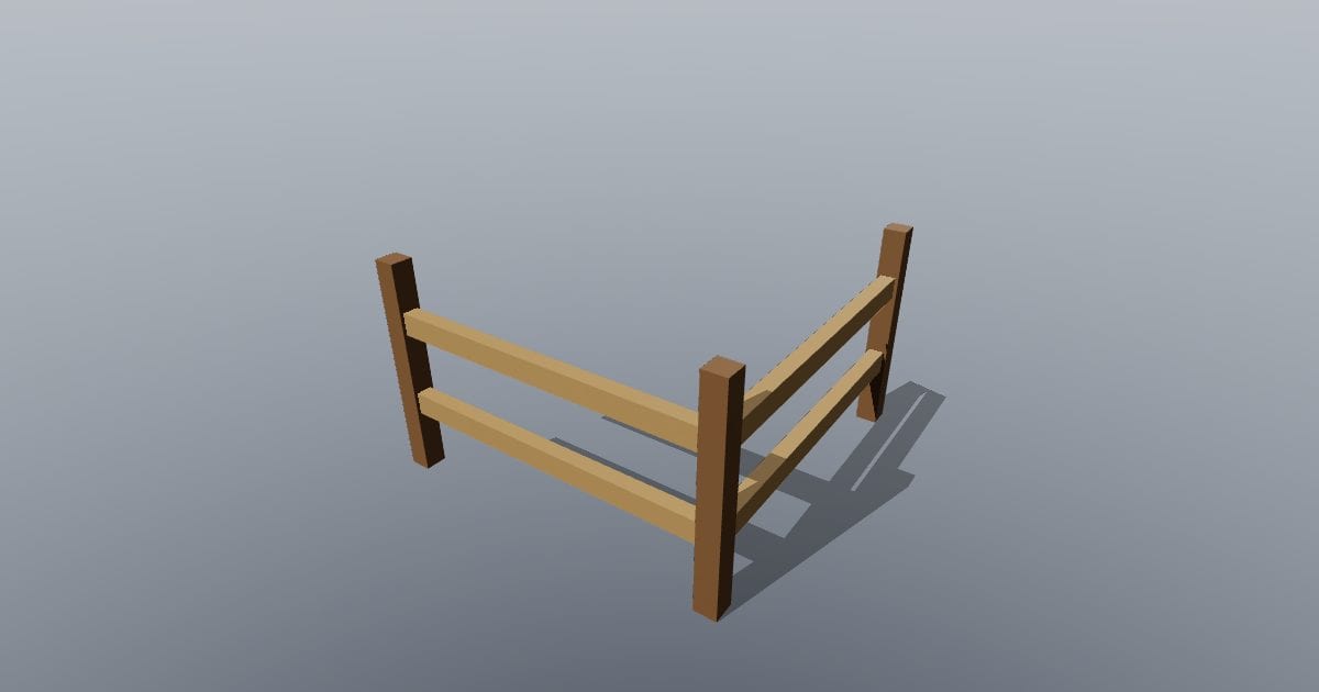 Low-poly Medieval - Fence corner