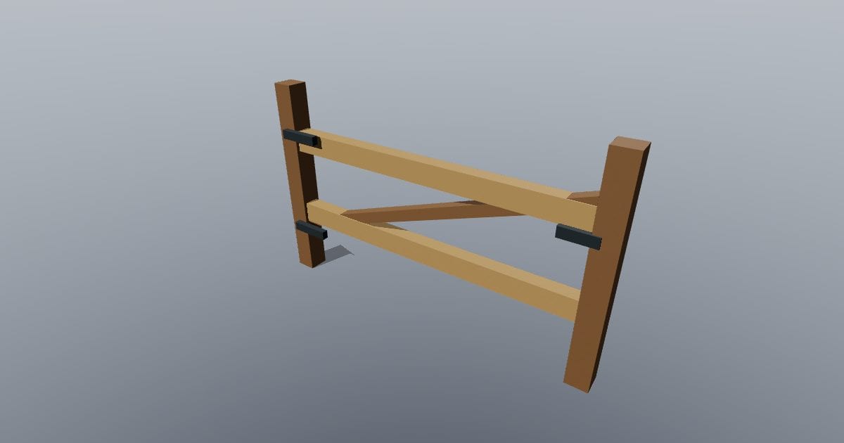 Low-poly Medieval - Fence gate