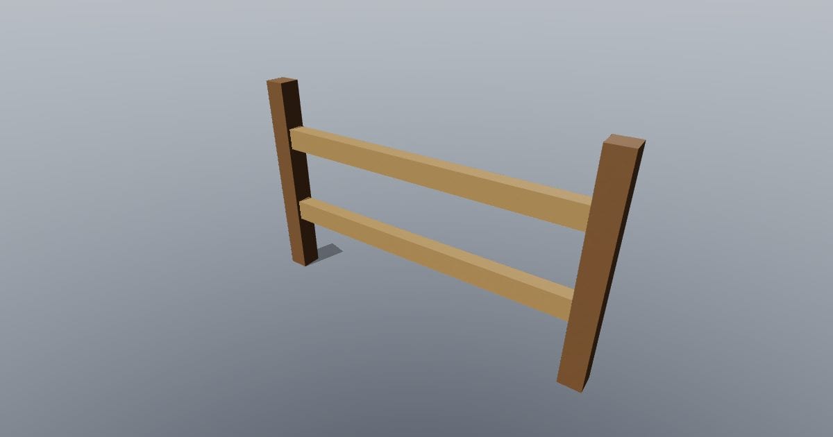 Low-poly Medieval - Fence straight