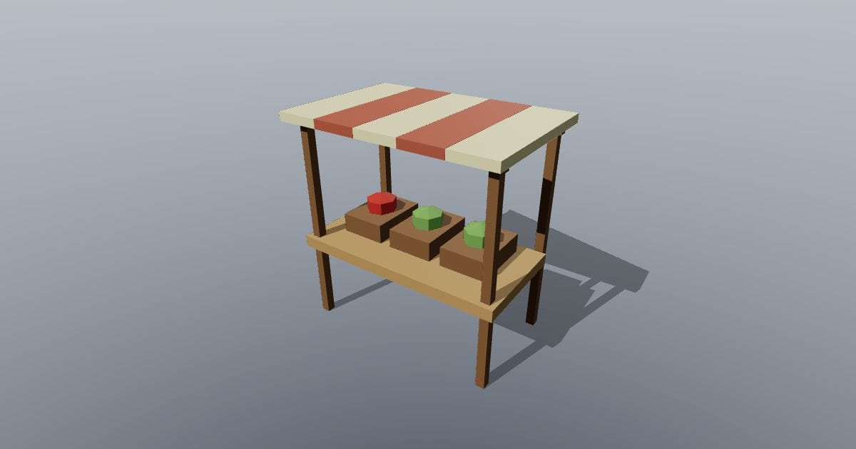 Low-poly Medieval - Market stall