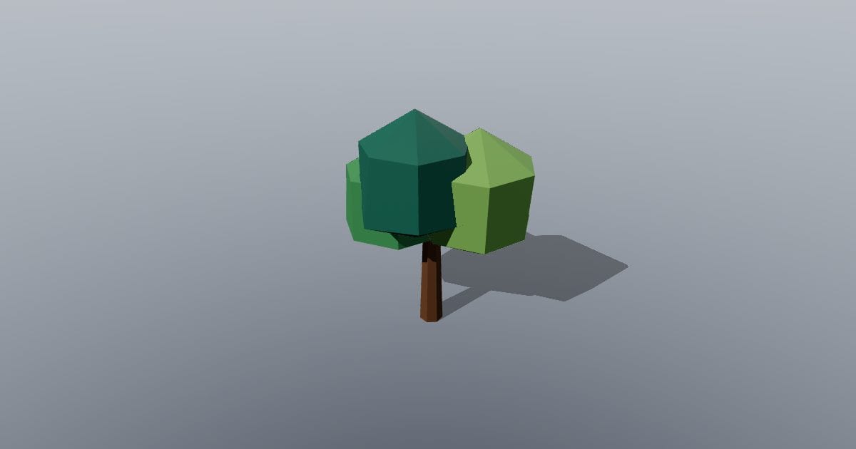 Low-poly Nature - Angular deciduous tree