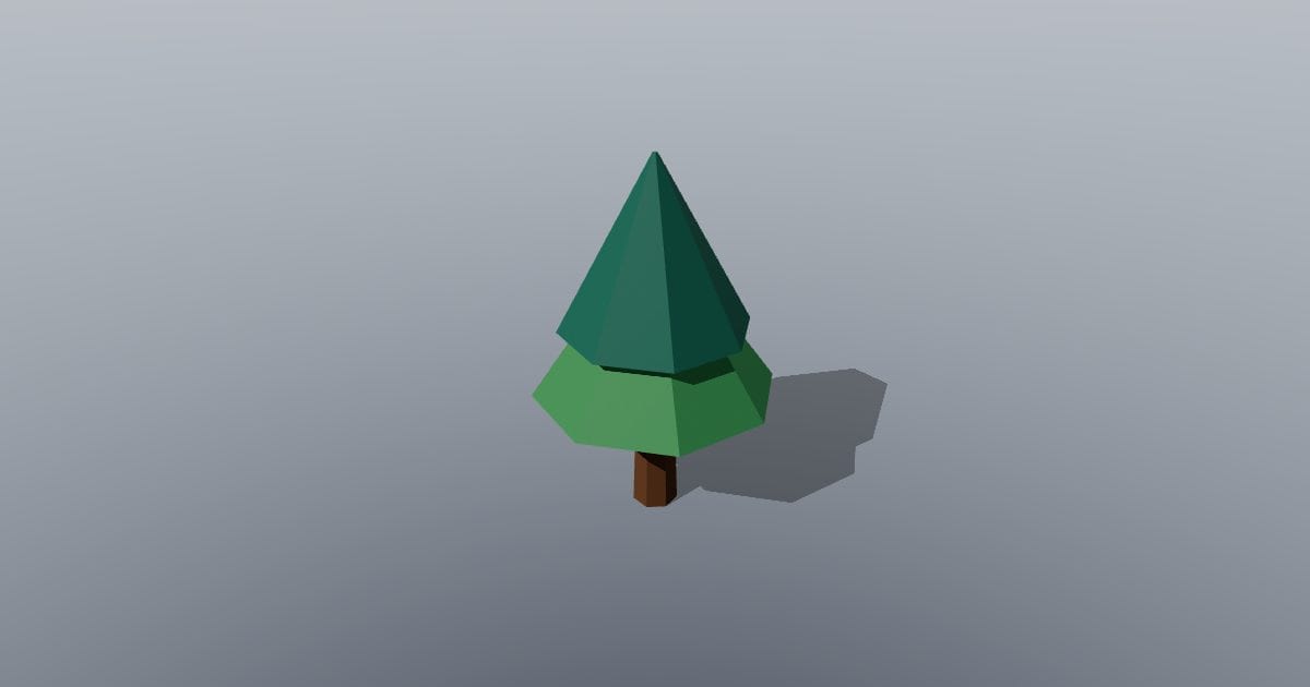 Low-poly Nature - Conical pine tree (USDZ)