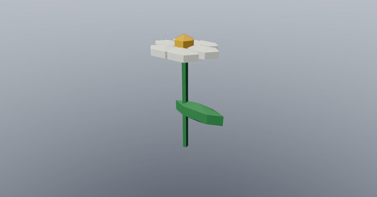 Low-poly Nature - Daisy flower