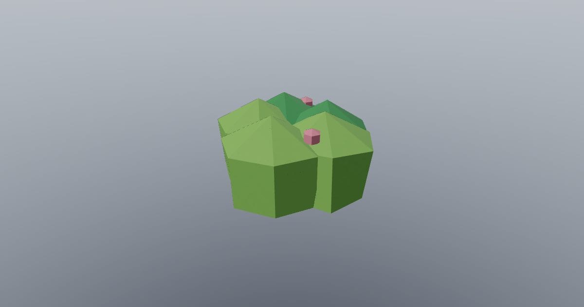 Low-poly Nature - Flowering bush