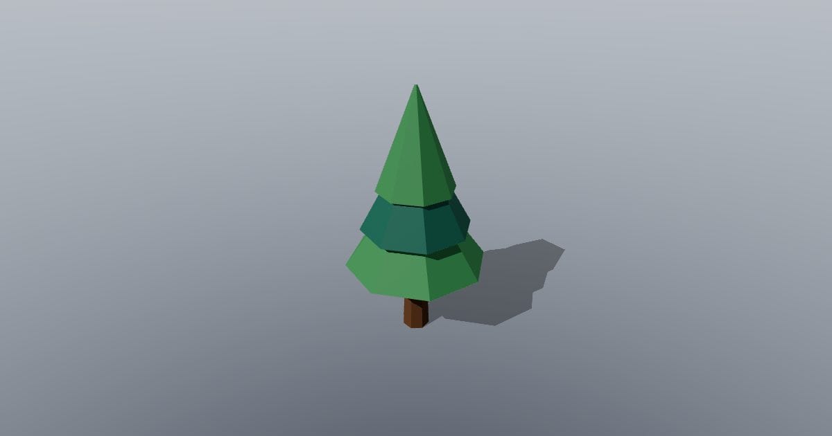 Low-poly Nature - Layered fir tree