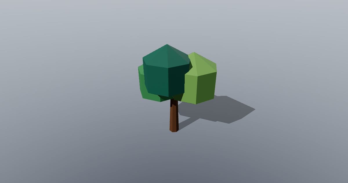 Low-poly Nature - Round deciduous tree