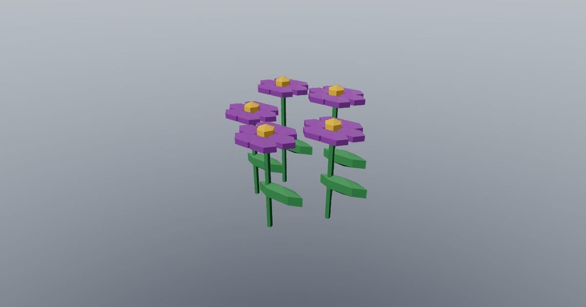 Low-poly Nature - Wildflower cluster