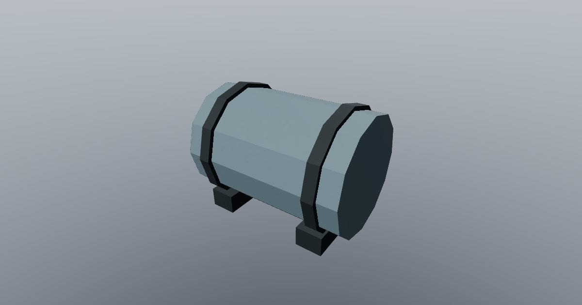 Low-poly Sci-fi - Barrel horizontal