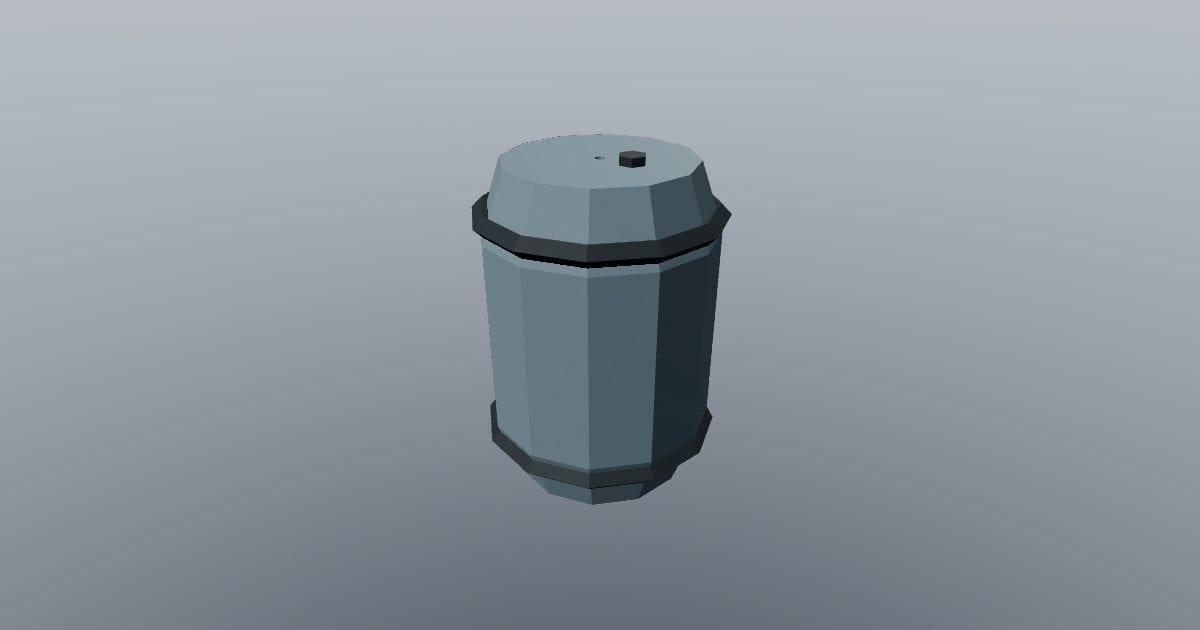 Low-poly Sci-fi - Barrel upright