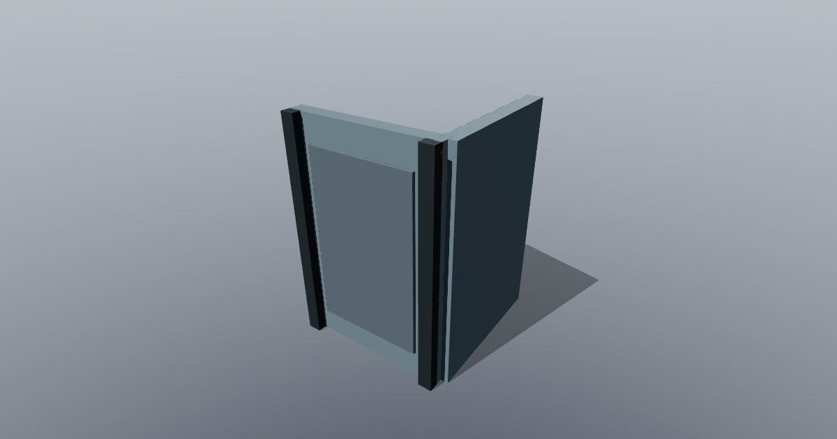 Low-poly Sci-fi - Wall corner