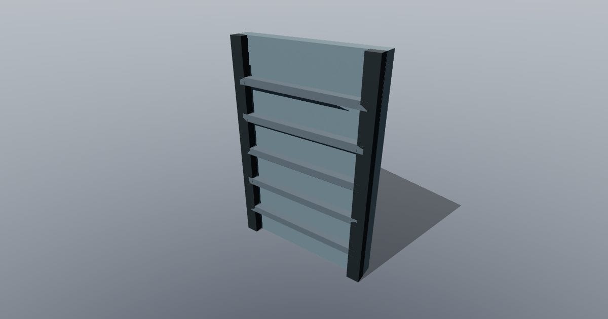 Low-poly Sci-fi - Wall panel ribbed