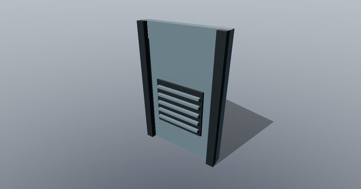 Low-poly Sci-fi - Wall panel vented