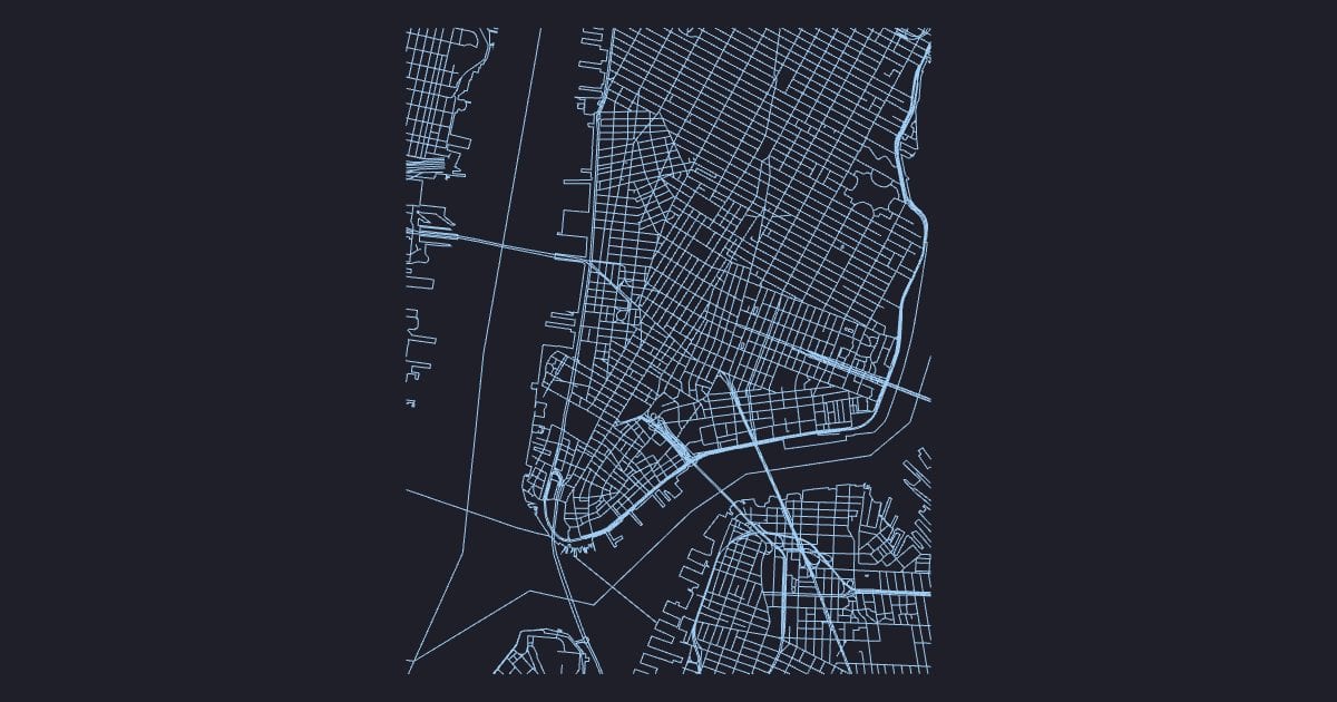 Lower Manhattan street map