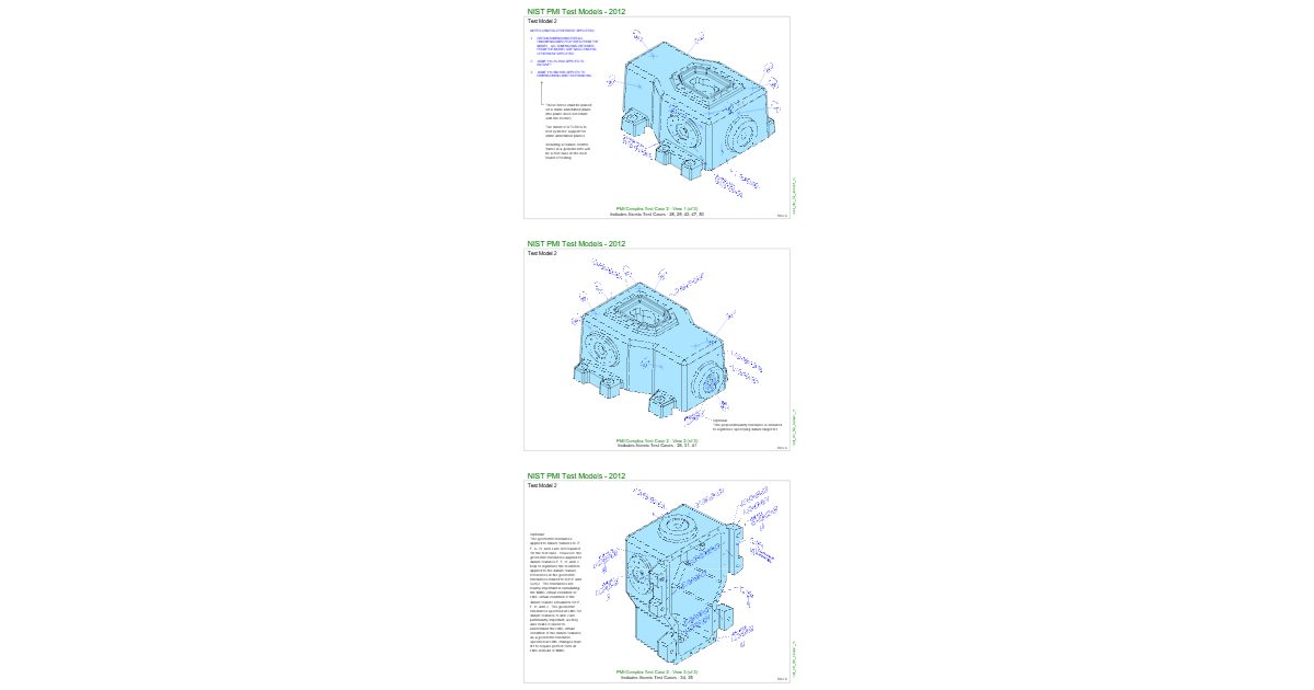 Machined part drawing NIST CTC-02 (GD&T)