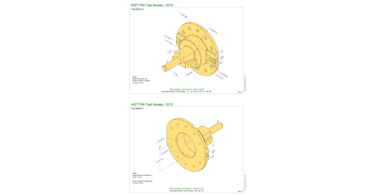 Machined part drawing NIST CTC-05 (GD&T)