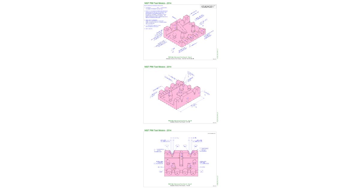 Machined part drawing NIST FTC-06 (GD&T)