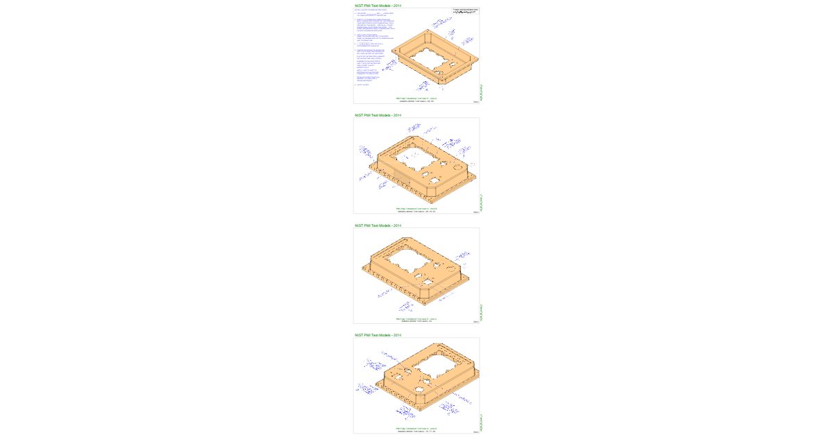 Machined part drawing NIST FTC-08 (GD&T)