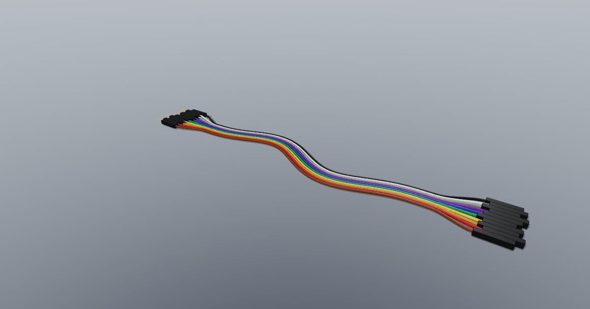 Male-to-female jumper wire bundle, 10 wires, 20 cm