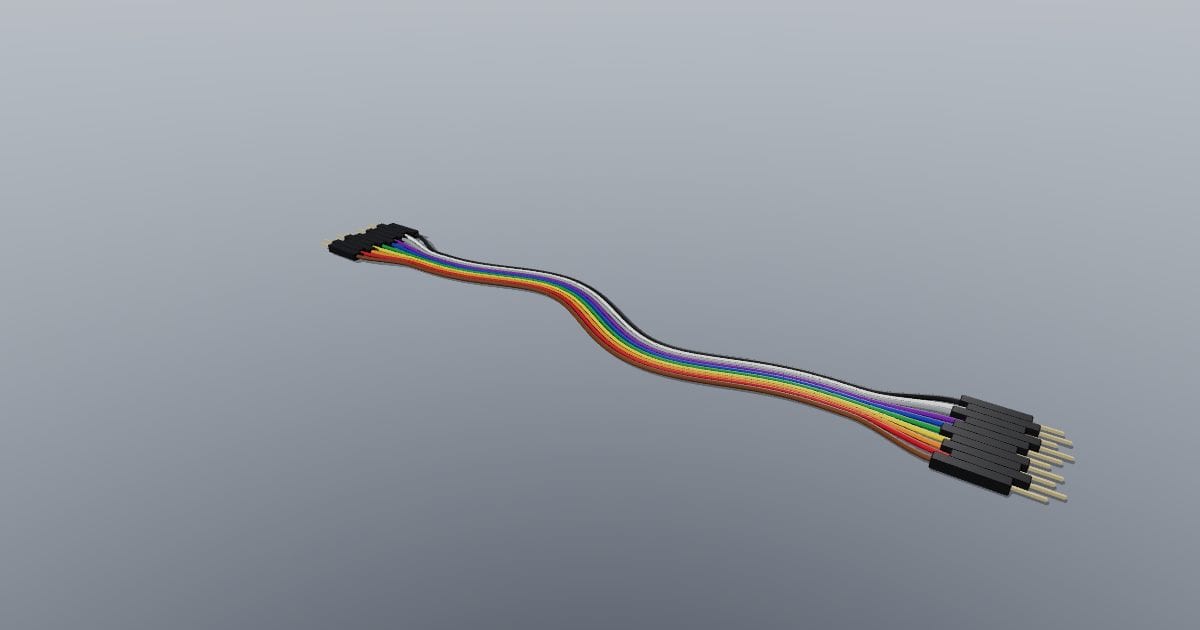 Male-to-male jumper wire bundle, 10 wires, 20 cm