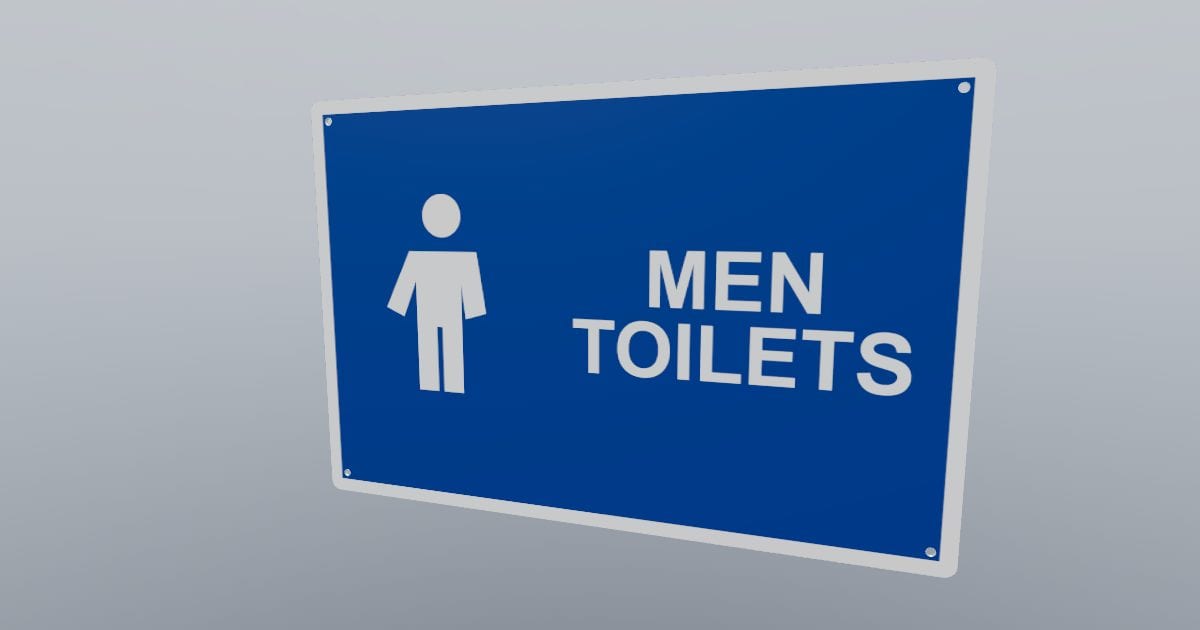 Male toilet wayfinding sign