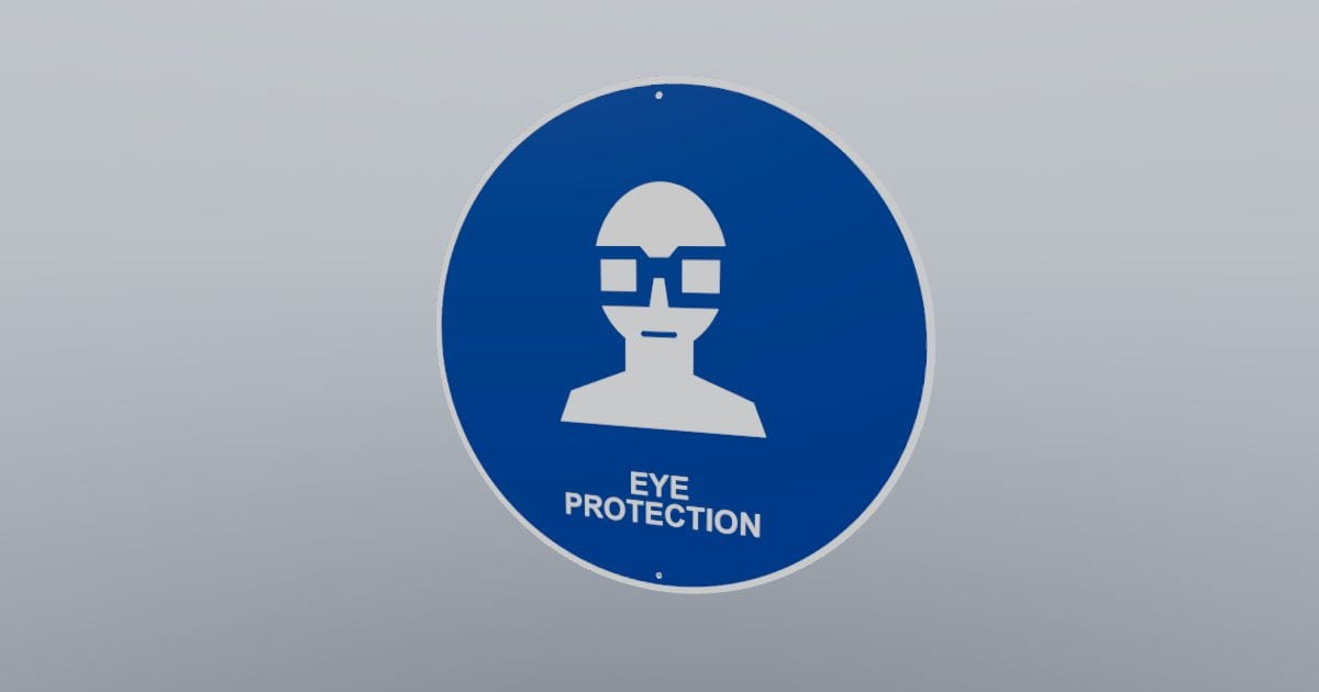 Mandatory eye protection sign, 300 mm disc: Free GLB 3D model (CC0 ...