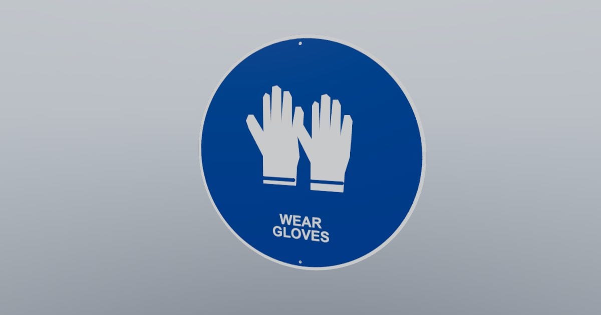 Mandatory gloves sign, 300 mm disc