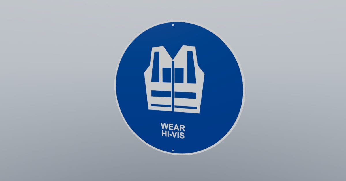 Mandatory hi vis sign, 300 mm disc