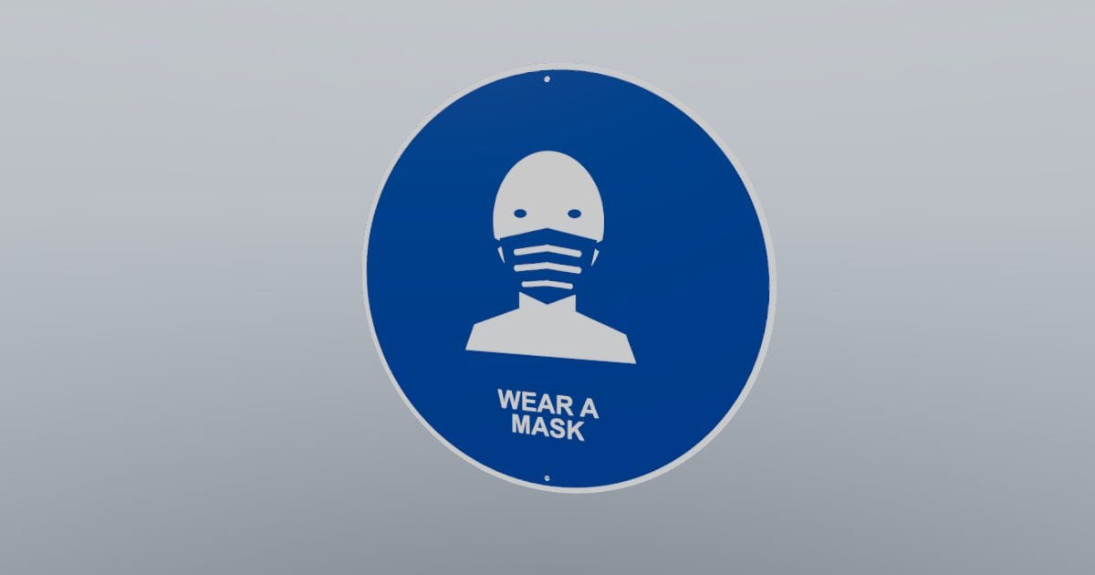 Mandatory mask sign, 300 mm disc: Free GLB 3D model (CC0) | Innerscene ...