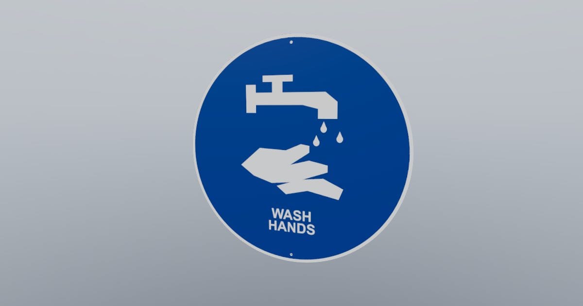 Mandatory wash hands sign, 300 mm disc: Free GLB 3D model (CC0 ...