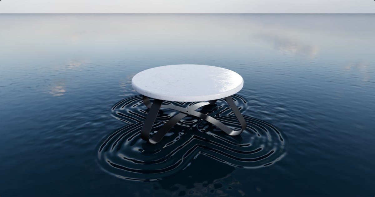 Marble-top round coffee table