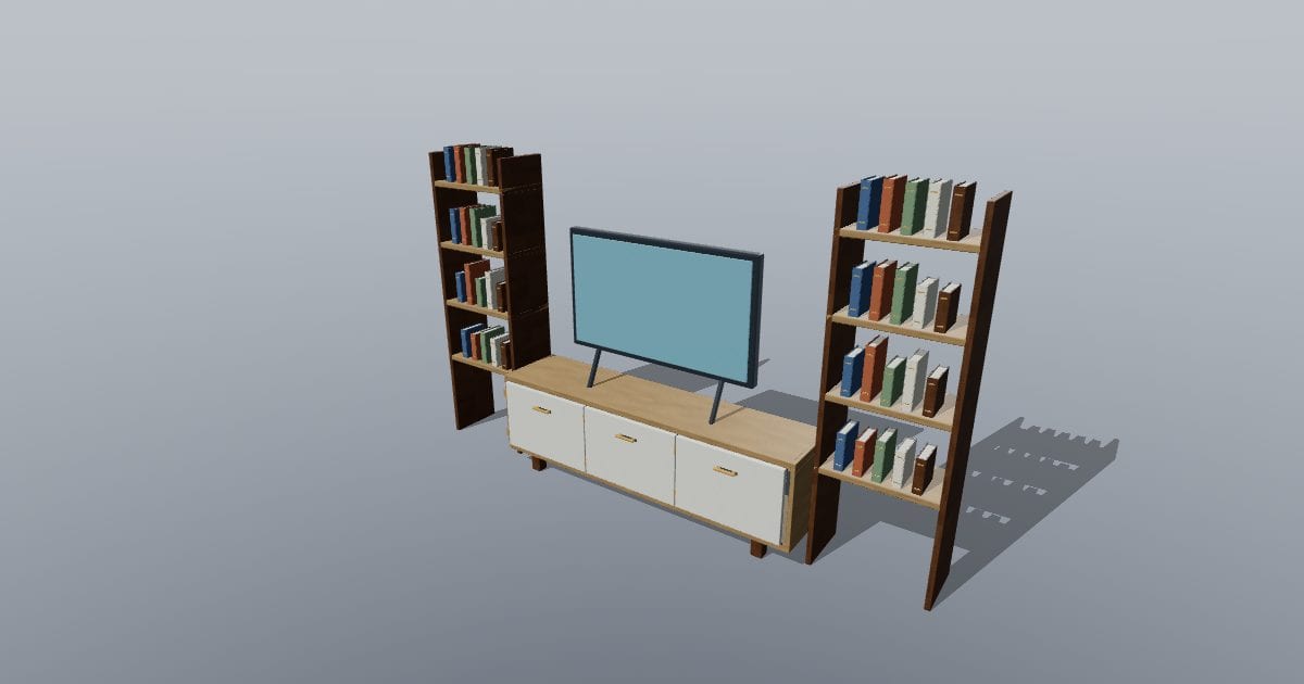 Media wall with shelves - Original Interior Furnishing