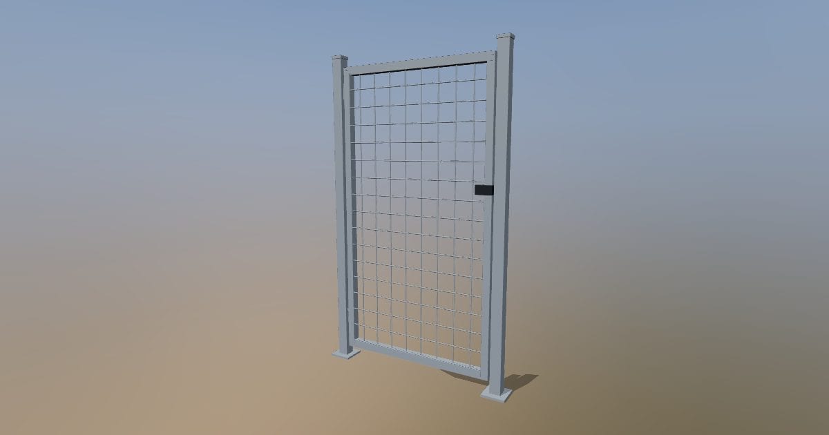 Mesh pedestrian gate - Original exterior CAD