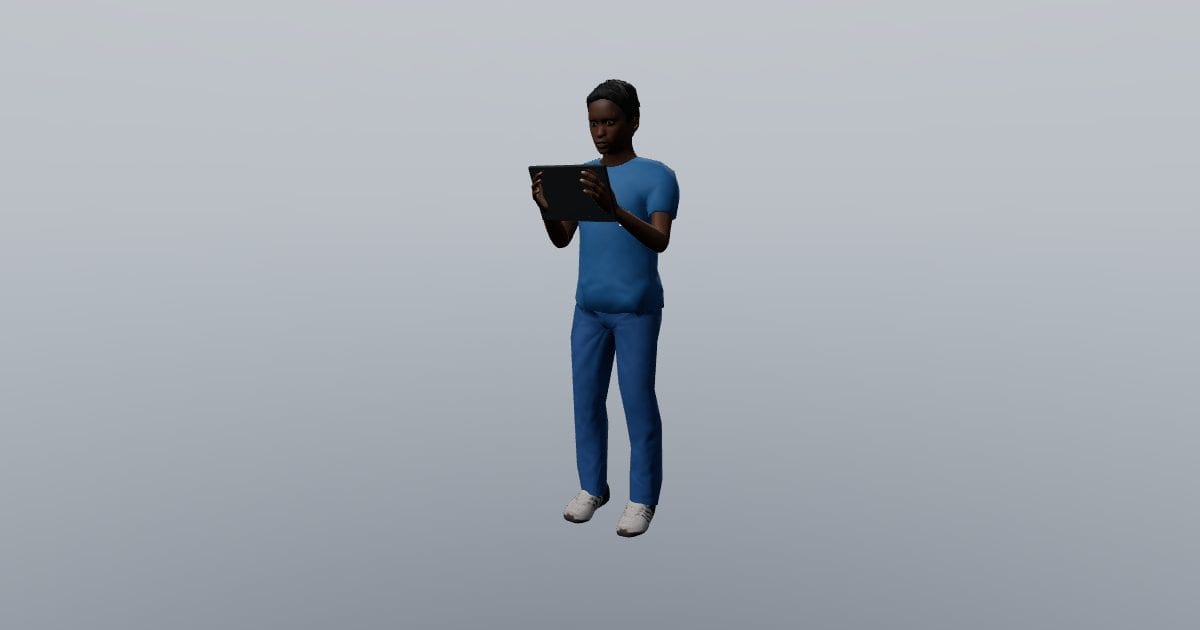 Micah - 3D Person, Nurse with tablet