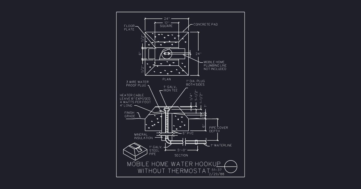 Mobile Home Water Hookup Without Thermostat (USFS 51_37)