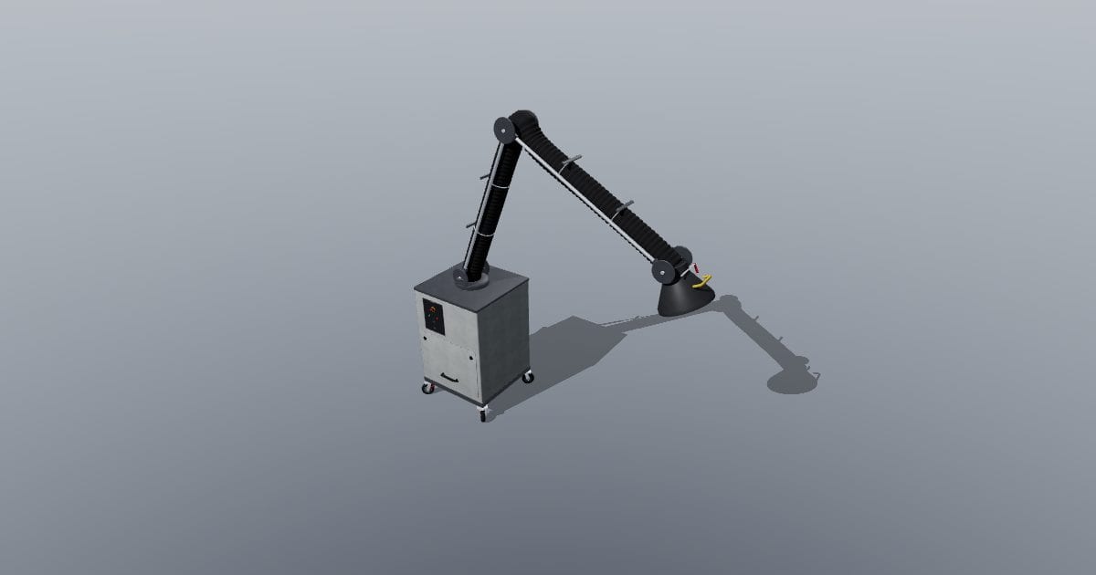 Mobile welding fume extractor with extraction arm