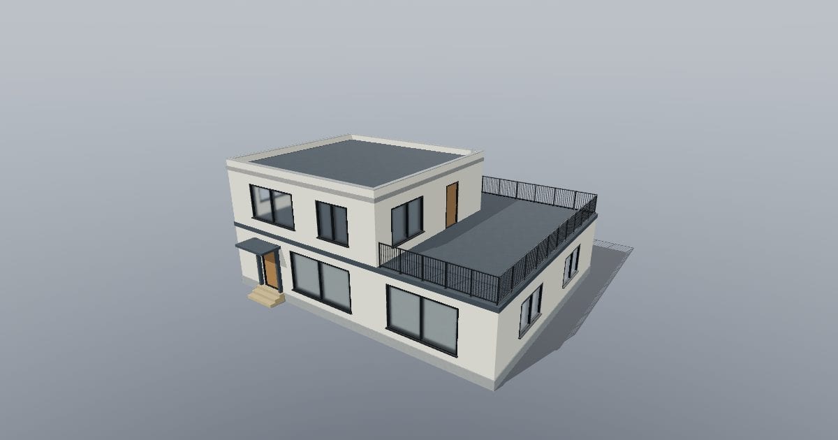 Modern flat-roof villa