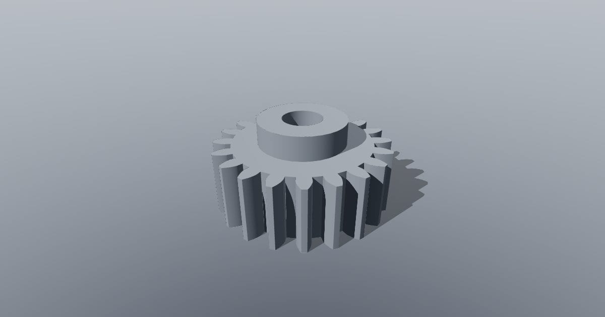 Module 1, 20-tooth involute spur gear