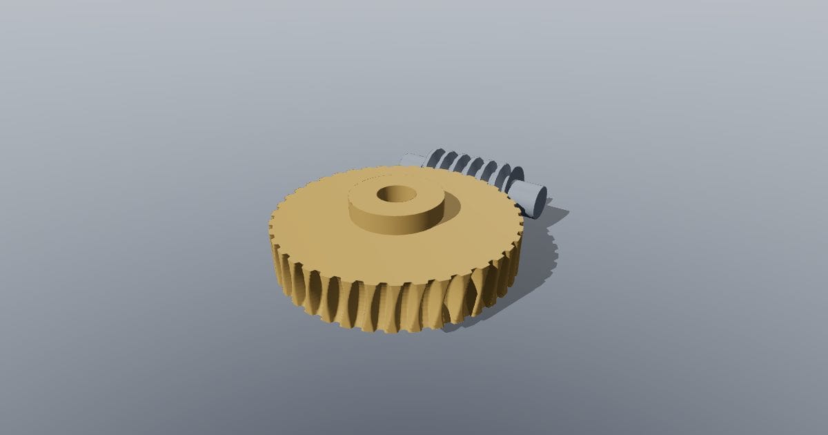 Module 1.5 worm and 40-tooth wheel