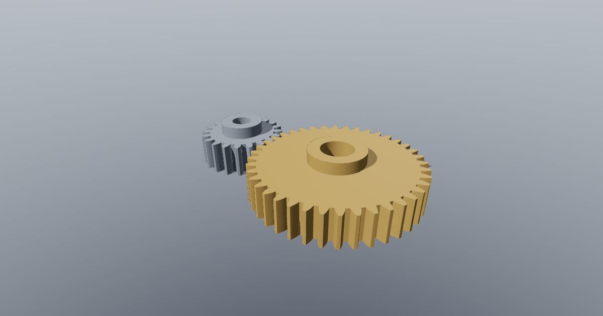 Module 1 spur pair, 20:40 teeth