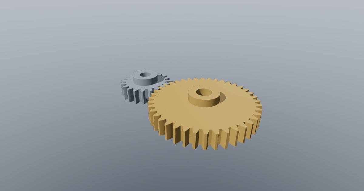 Module 2 spur pair, 20:40 teeth