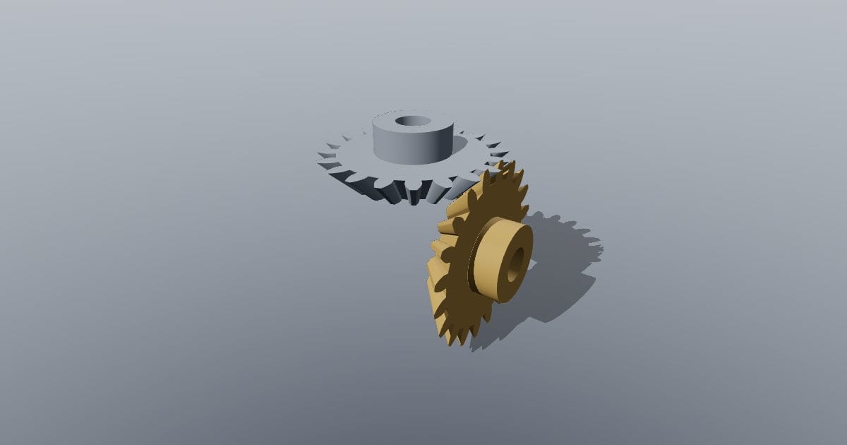 Module 2 straight bevel pair, 1:1