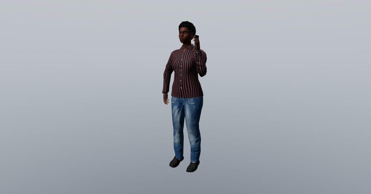 Morgan - 3D Person, Woman Casual with phone