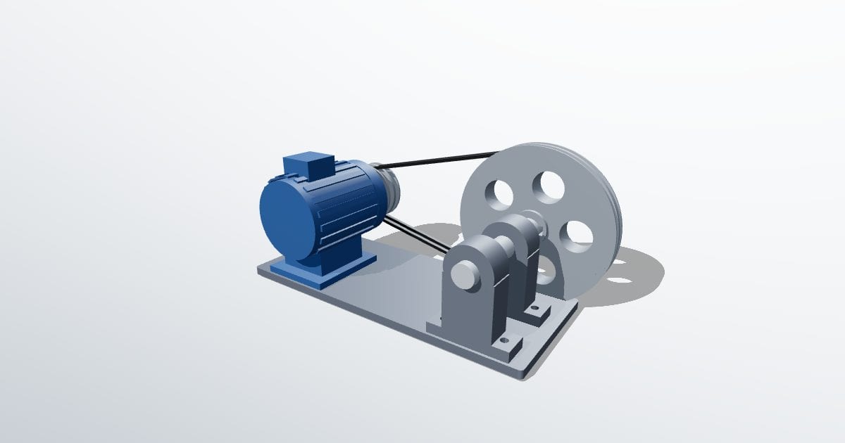 Motor and V-belt drive