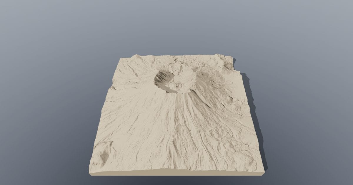 Mount St. Helens terrain relief