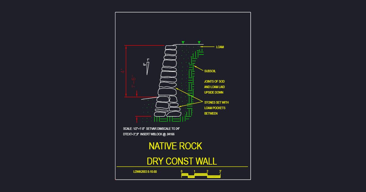Native Rock Drive Construction Wall (USFS LDWA2003)