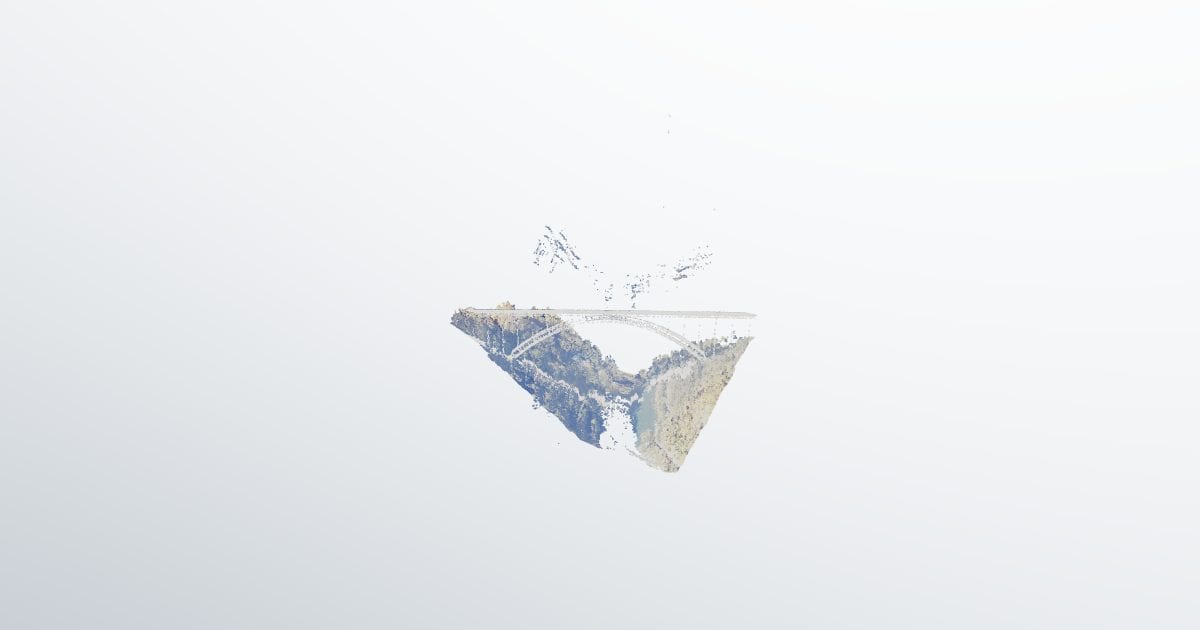 New River Gorge arch bridge, aerial LiDAR (LAZ)