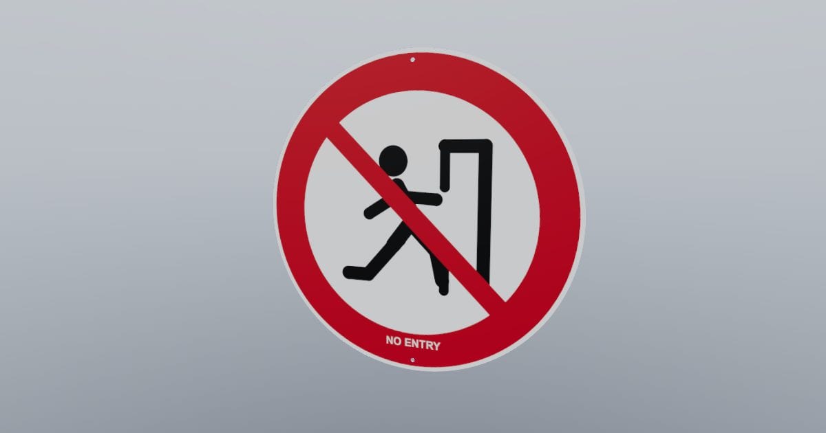 No entry prohibition sign, 300 mm disc: Free GLB 3D model (CC0 ...