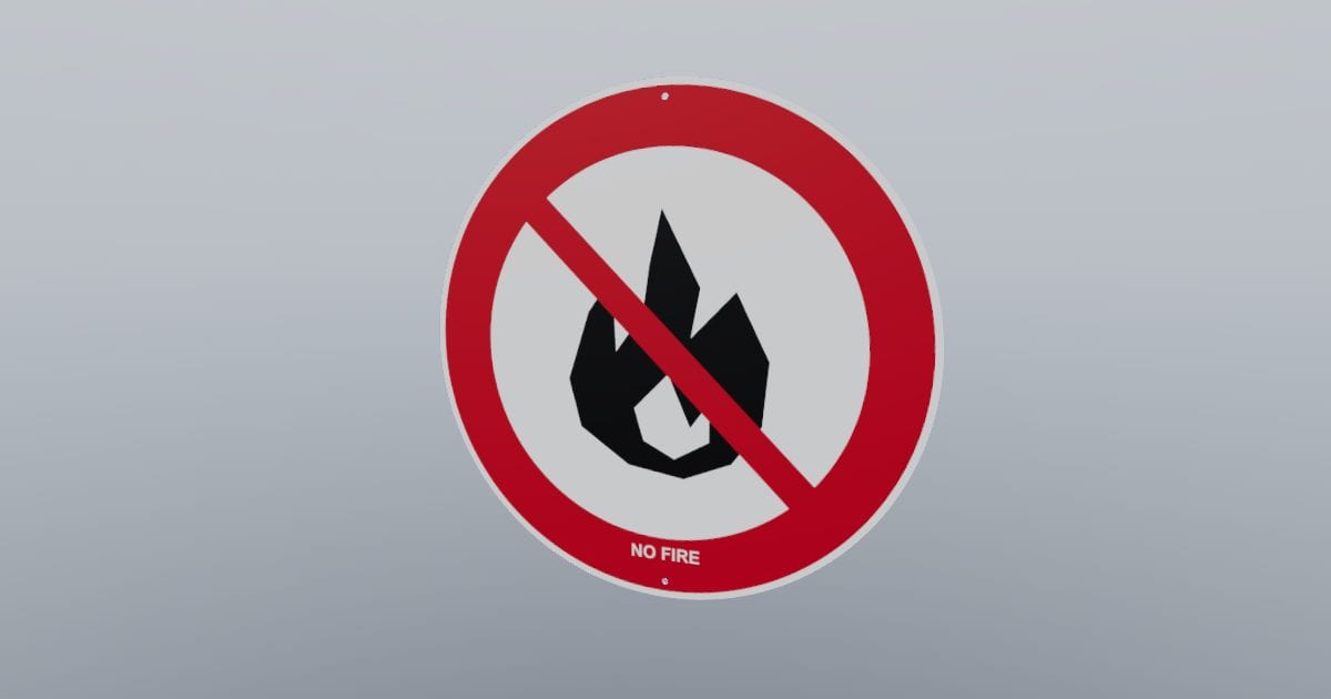No fire prohibition sign, 300 mm disc